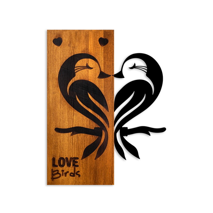 Wallity Love Birds 5 Escultura de pared de madera y metal Wallity Love Birds 5 Escultura de pared de madera y metal